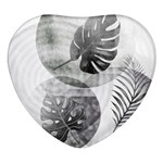 Vintage Retro Boho Background Leaves Botanical Heart Glass Fridge Magnet (4 pack)
