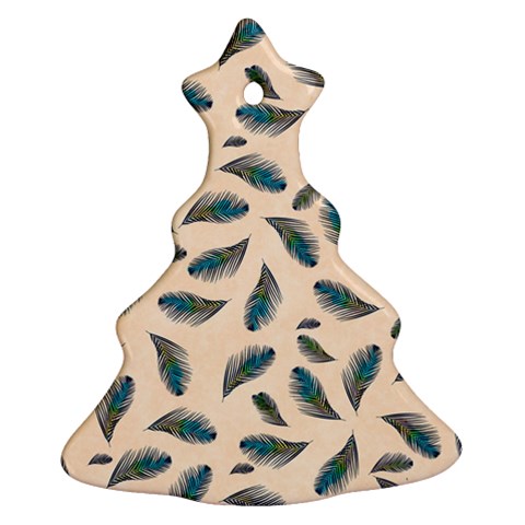 Background Palm Leaves Pattern Christmas Tree Ornament (Two Sides) from ArtsNow.com Front