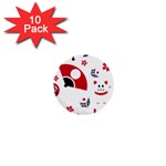 Assorted Illustration Lot Japan Fundal Japanese 1  Mini Buttons (10 pack) 