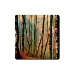 Woodland Woods Forest Trees Nature Outdoors Cellphone Wallpaper Mist Moon Background Artwork Book Co Square Magnet