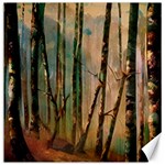 Woodland Woods Forest Trees Nature Outdoors Cellphone Wallpaper Mist Moon Background Artwork Book Co Canvas 12  x 12 