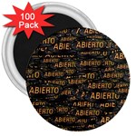 Abierto neon lettes over glass motif pattern 3  Magnets (100 pack)