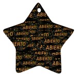 Abierto neon lettes over glass motif pattern Star Ornament (Two Sides)