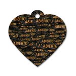 Abierto neon lettes over glass motif pattern Dog Tag Heart (Two Sides)