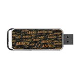 Abierto neon lettes over glass motif pattern Portable USB Flash (Two Sides)