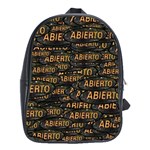 Abierto neon lettes over glass motif pattern School Bag (XL)