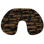 Abierto neon lettes over glass motif pattern Travel Neck Pillow