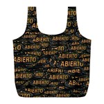 Abierto neon lettes over glass motif pattern Full Print Recycle Bag (L)