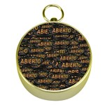 Abierto neon lettes over glass motif pattern Gold Compasses