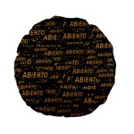 Abierto neon lettes over glass motif pattern Standard 15  Premium Flano Round Cushions