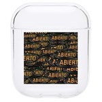 Abierto neon lettes over glass motif pattern Hard PC AirPods 1/2 Case