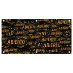 Abierto neon lettes over glass motif pattern Banner and Sign 4  x 2 