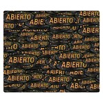 Abierto neon lettes over glass motif pattern Premium Plush Fleece Blanket (Small)