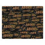 Abierto neon lettes over glass motif pattern Premium Plush Fleece Blanket (Large)