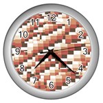 ChromaticMosaic Print Pattern Wall Clock (Silver)