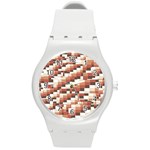 ChromaticMosaic Print Pattern Round Plastic Sport Watch (M)