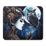 Steampunk Woman With Owl 2 Steampunk Woman With Owl Woman With Owl Strap Large Mousepad