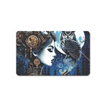 Steampunk Woman With Owl 2 Steampunk Woman With Owl Woman With Owl Strap Magnet (Name Card)