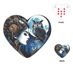 Steampunk Woman With Owl 2 Steampunk Woman With Owl Woman With Owl Strap Playing Cards Single Design (Heart)