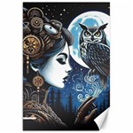 Steampunk Woman With Owl 2 Steampunk Woman With Owl Woman With Owl Strap Canvas 20  x 30 