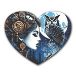 Steampunk Woman With Owl 2 Steampunk Woman With Owl Woman With Owl Strap Heart Mousepad