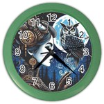 Steampunk Woman With Owl 2 Steampunk Woman With Owl Woman With Owl Strap Color Wall Clock