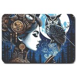 Steampunk Woman With Owl 2 Steampunk Woman With Owl Woman With Owl Strap Large Doormat
