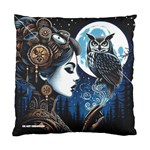 Steampunk Woman With Owl 2 Steampunk Woman With Owl Woman With Owl Strap Standard Cushion Case (Two Sides)