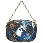 Steampunk Woman With Owl 2 Steampunk Woman With Owl Woman With Owl Strap Chain Purse (Two Sides)