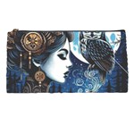 Steampunk Woman With Owl 2 Steampunk Woman With Owl Woman With Owl Strap Pencil Case