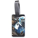 Steampunk Woman With Owl 2 Steampunk Woman With Owl Woman With Owl Strap Luggage Tag (one side)