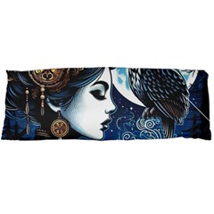 Steampunk Woman With Owl 2 Steampunk Woman With Owl Woman With Owl Strap Body Pillow Case Dakimakura (Two Sides) from ArtsNow.com Front