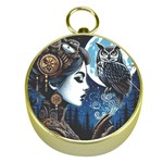 Steampunk Woman With Owl 2 Steampunk Woman With Owl Woman With Owl Strap Gold Compasses