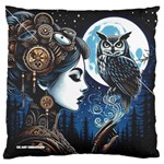 Steampunk Woman With Owl 2 Steampunk Woman With Owl Woman With Owl Strap Standard Premium Plush Fleece Cushion Case (Two Sides)