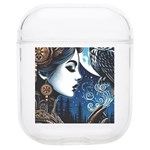 Steampunk Woman With Owl 2 Steampunk Woman With Owl Woman With Owl Strap Soft TPU AirPods 1/2 Case