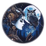 Steampunk Woman With Owl 2 Steampunk Woman With Owl Woman With Owl Strap Wireless Fast Charger(White)