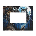 Steampunk Woman With Owl 2 Steampunk Woman With Owl Woman With Owl Strap White Tabletop Photo Frame 4 x6 