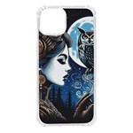Steampunk Woman With Owl 2 Steampunk Woman With Owl Woman With Owl Strap iPhone 14 TPU UV Print Case