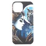 Steampunk Woman With Owl 2 Steampunk Woman With Owl Woman With Owl Strap iPhone 15 Black UV Print Case