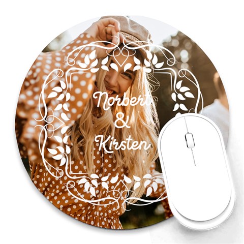 Personalized Frame Photo Round Mousepad Round Mousepad from ArtsNow.com Front