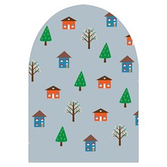 House Trees Pattern Background Microwave Oven Glove from ArtsNow.com Front