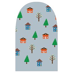 House Trees Pattern Background Microwave Oven Glove from ArtsNow.com Back