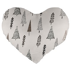 Christmas Tree Trees Nature Large 19  Premium Heart Shape Cushions from ArtsNow.com Front