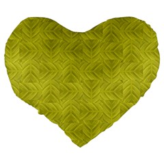 Stylized Botanic Print Large 19  Premium Heart Shape Cushions from ArtsNow.com Back