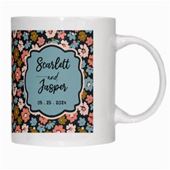 Personalized Floral Pattern Photo Couple Name Mug White Mug from ArtsNow.com Right