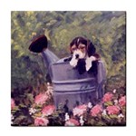 beagle in pail  Tile Coaster