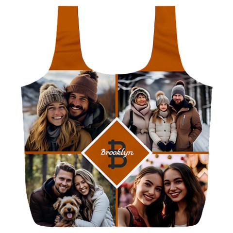 Personalized Initial Name Any Text Photo Recycle Bag Full Print Recycle Bag (XXXL) from ArtsNow.com Front