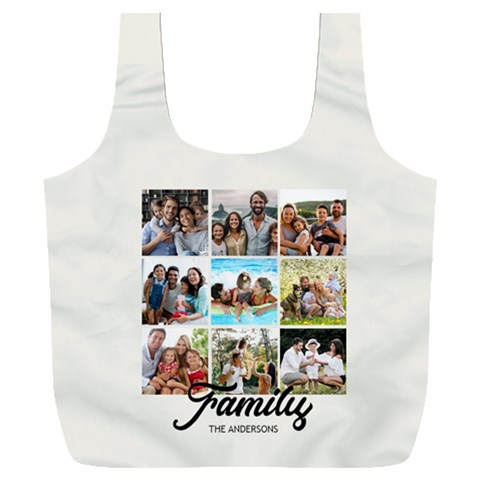 Personalized 9 Photo Family Name Any Text Recycle Bag Full Print Recycle Bag (XXXL) from ArtsNow.com Front