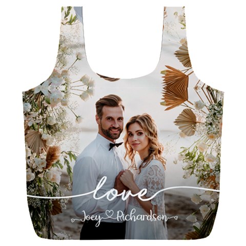 Personalized Wedding Couple Photo Name Recycle Bag Full Print Recycle Bag (XXXL) from ArtsNow.com Front