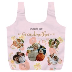 Personalized 5 Photo Floral Worlds Best Grandmother Any Text Recycle Bag Full Print Recycle Bag (XXXL) from ArtsNow.com Front